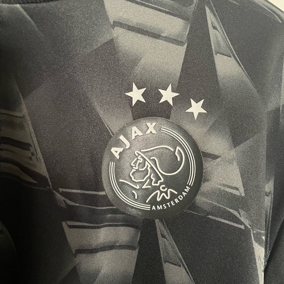 adidas Ajax Amsterdam Black Long Sleeve Track Jacket Soccer Size Large IP6300 - Picture 2 of 9